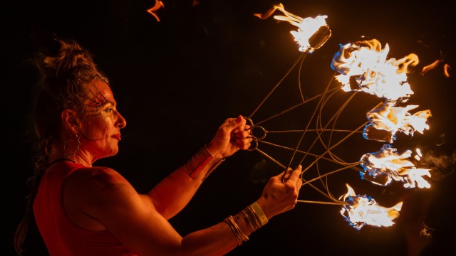 Fire performers lit up Love Long Beach Festival, celebrating the 11th consecutive year of being held at the Shoreline Aquatic Park. 