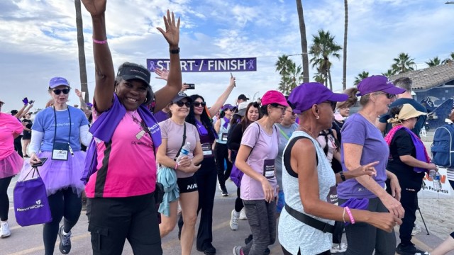 Long Beach community members walk at Team Spirit Long Beach Cancer 5K to raise funds for MemorialCare Todd Cancer Institute to sustain counseling, peer mentorship, nurse navigation and other cancer support services often not covered by insurance.